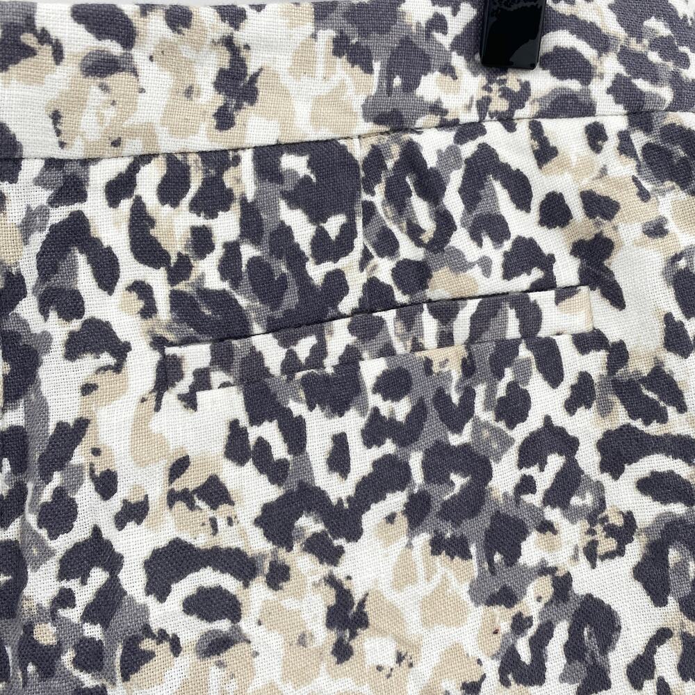 Joie Merci Animal Print Linen Tailored Shorts Neutral Gray Beige Size 6 - Picture 7 of 12